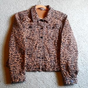 Leopard print denim Jacket